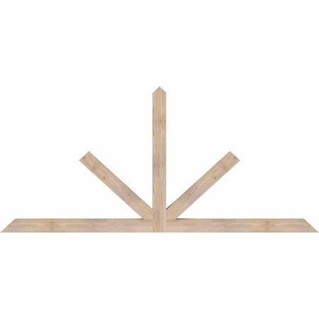 Ekena Millwork Saratoga Smooth Timber Gable Bracket, Douglas Fir, 84"W x 38"H x 3 1/2"D x 3 1/2"F, 11/12 Pitch GBW084X38X0404SAR00SDF